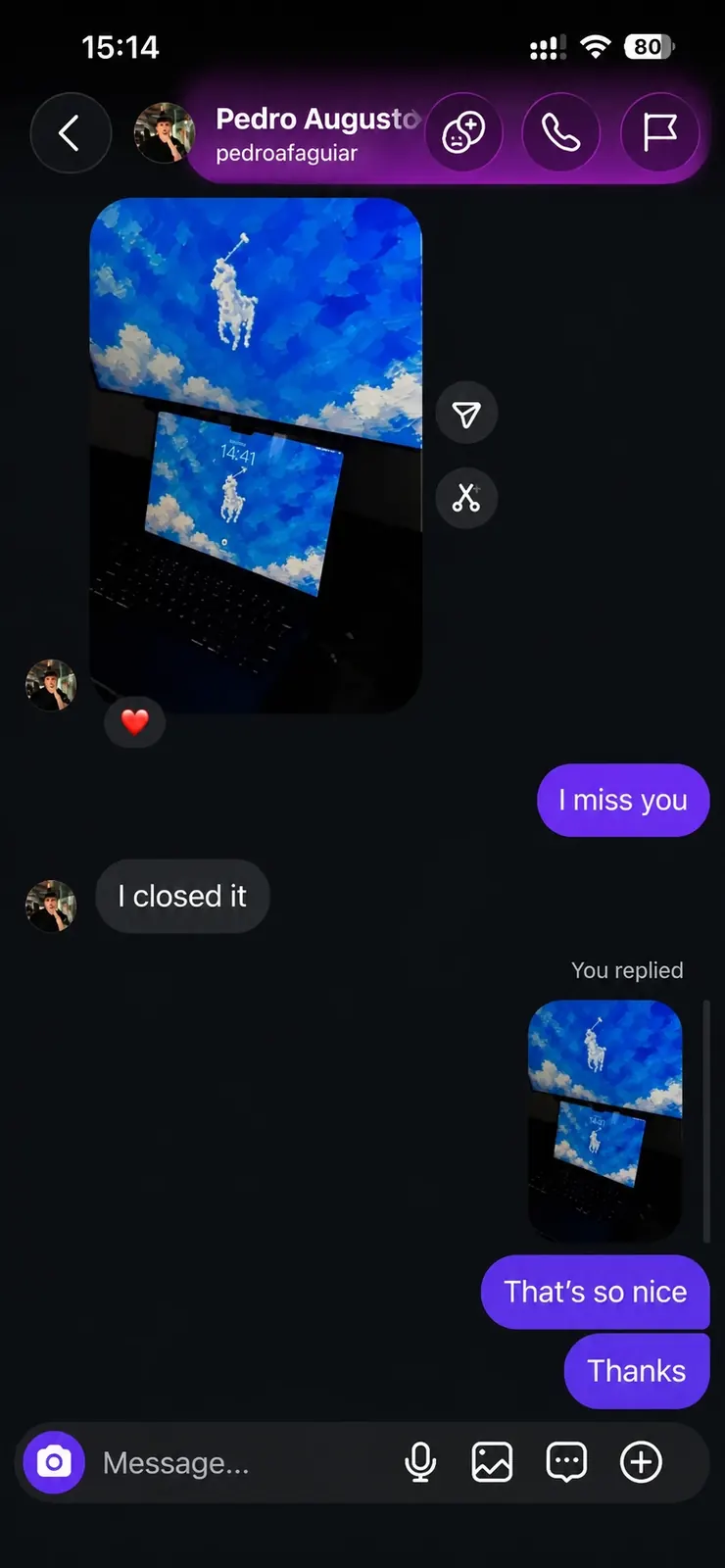 Customer screenshot with the artwork on a laptop and a phone
